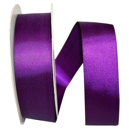 RELIANT RIBBON 10.5 in. 50 Yards Double Face Satin Ribbon, Plum 4950-910-09K